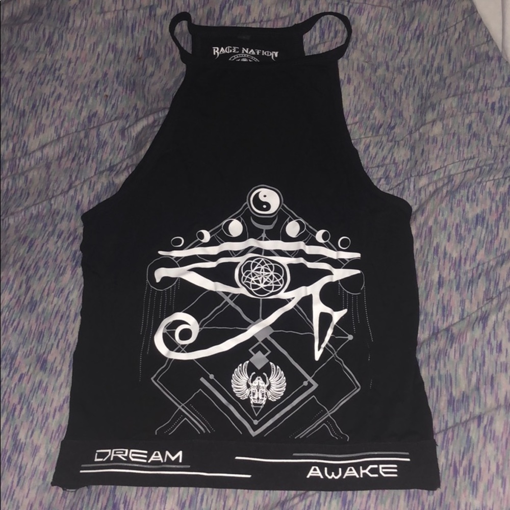 Rage nation crop tank with elastic bottom size L